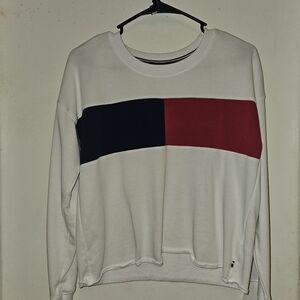 Tommy Hilfiger Colorblock Sweatshirt - Red and Black New Without Tags Xl Cropped